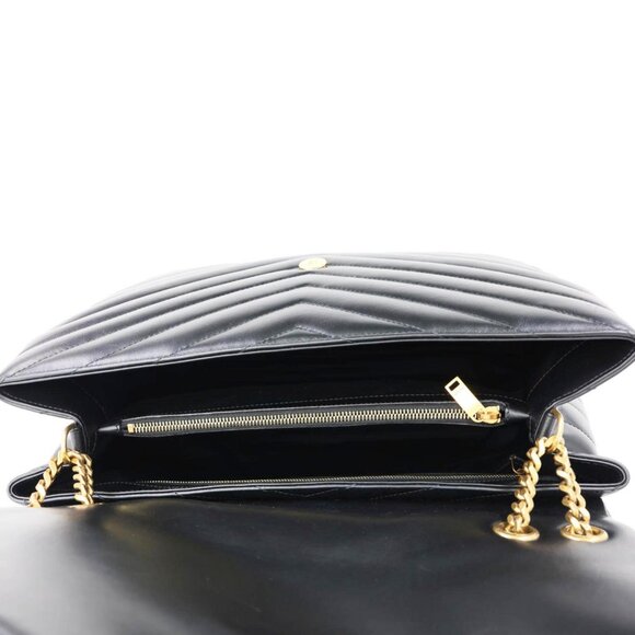 Yves Saint Laurent  Loulou Large Quilted Leather Crossbody Bag Black - Picture 11 of 13